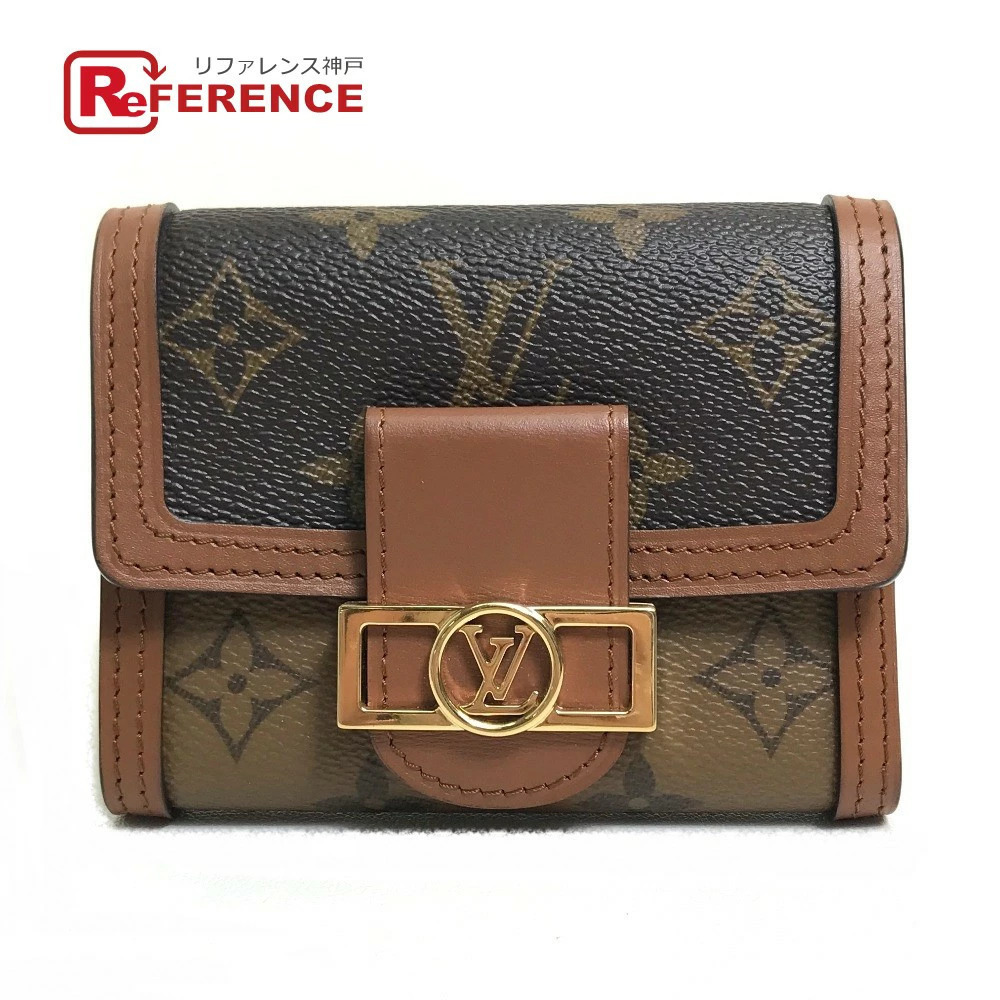 LOUIS VUITTON Monogram Reverse Portefeuille Dauphine Compact Wallet Tri fold